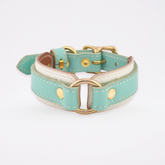 Leather Dog Collar - Turquoise