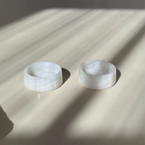 Premium Marble Dog Bowl | White Onyx