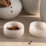 Premium Marble Dog Bowl | White Onyx