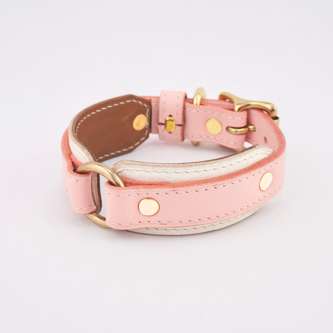 Leather Dog Collar - Pink