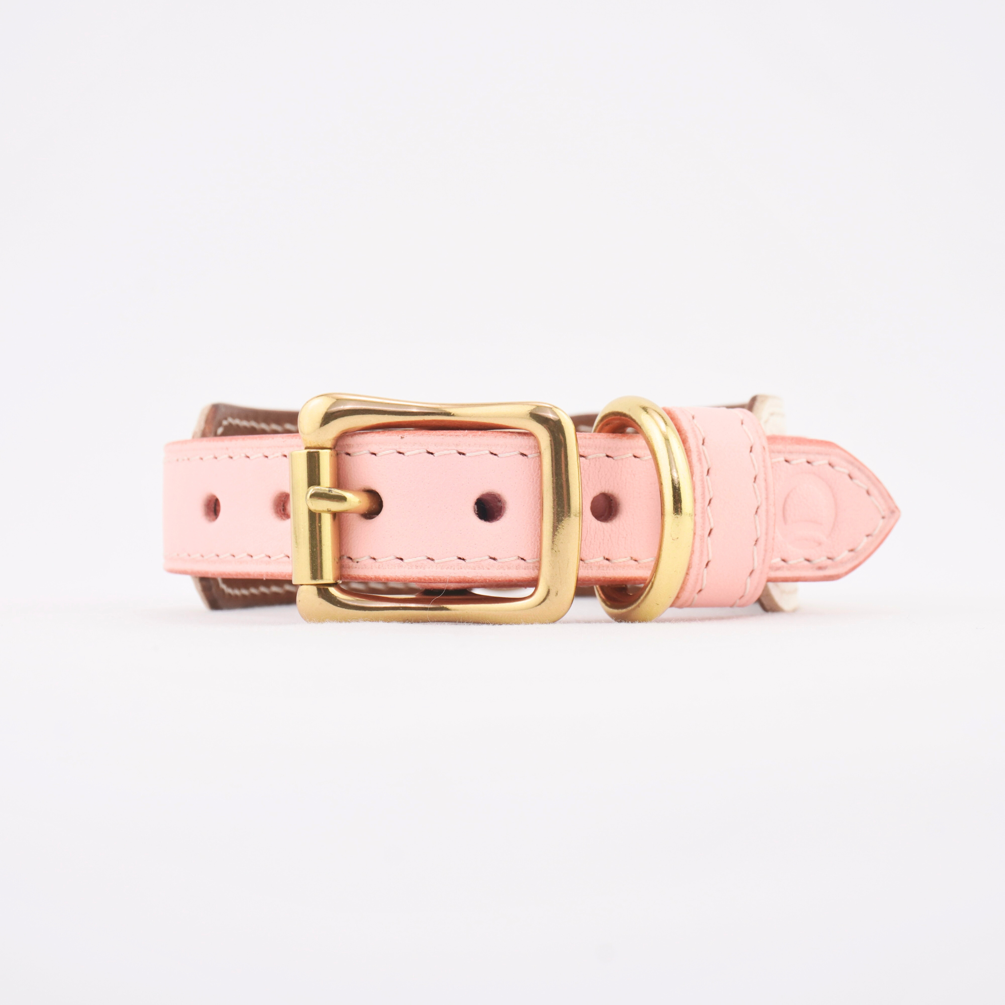 Leather Dog Collar - Pink