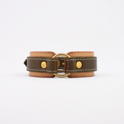 Leather Dog Collar - Moss