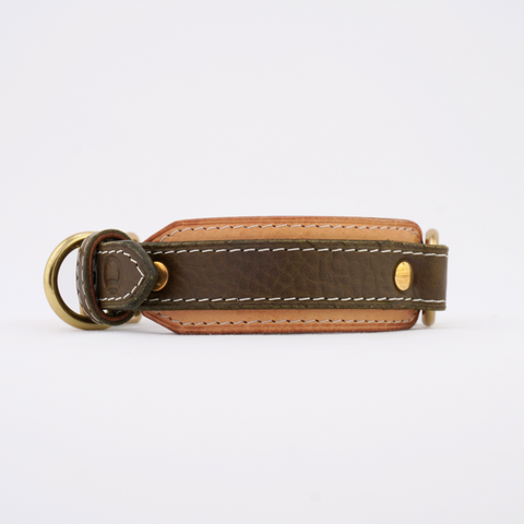 Leather Dog Collar - Moss