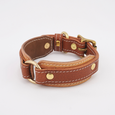 Leather Dog Collar - Tan