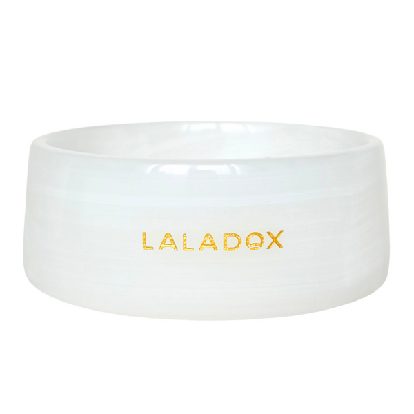 Premium Marble Dog Bowl | White Onyx